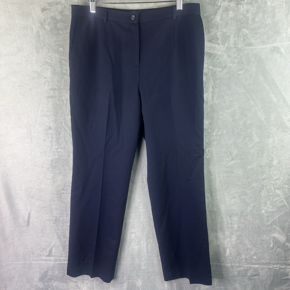 Pendleton Petite Women's Wool Dress Pants Navy Blue‎ Size 12 Straight Leg